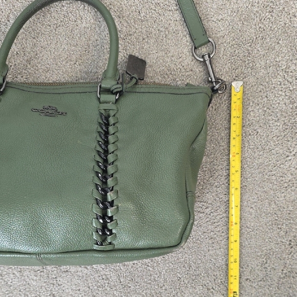 Coach Olive Green Leather Shoulder Bag with Wallet - Picture 10 of 12